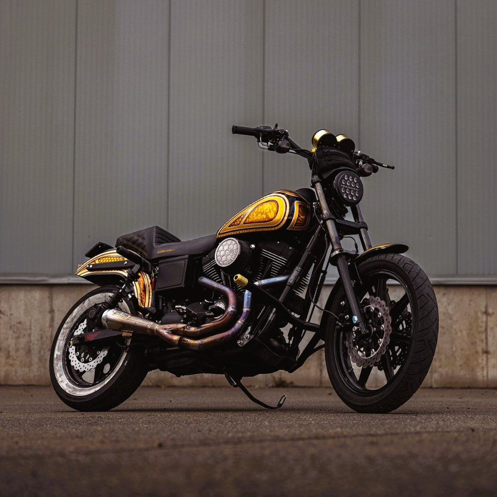 5.75" OG X-series LED Headlight for Harley-Davidson installed on a Dyna 1999
