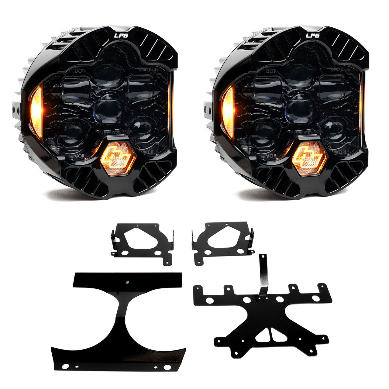 DOT LP6 LED Headlight Kit for 2015-2023 Harley-Davidson Road Glide with Amber DRL
