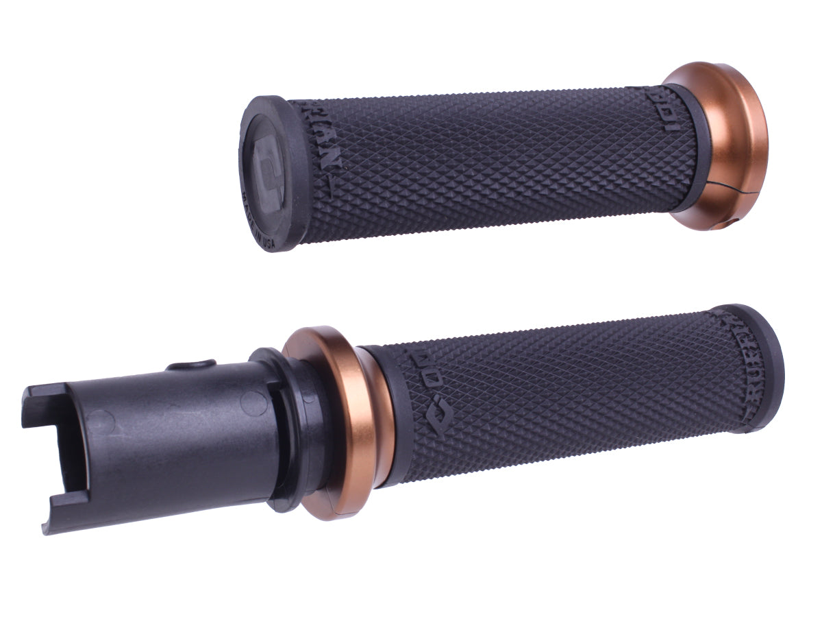 ODI Lock-On Ruffian Grips For 2024-Up-Touring & 2025-Up M8 Softails Black/Bronze