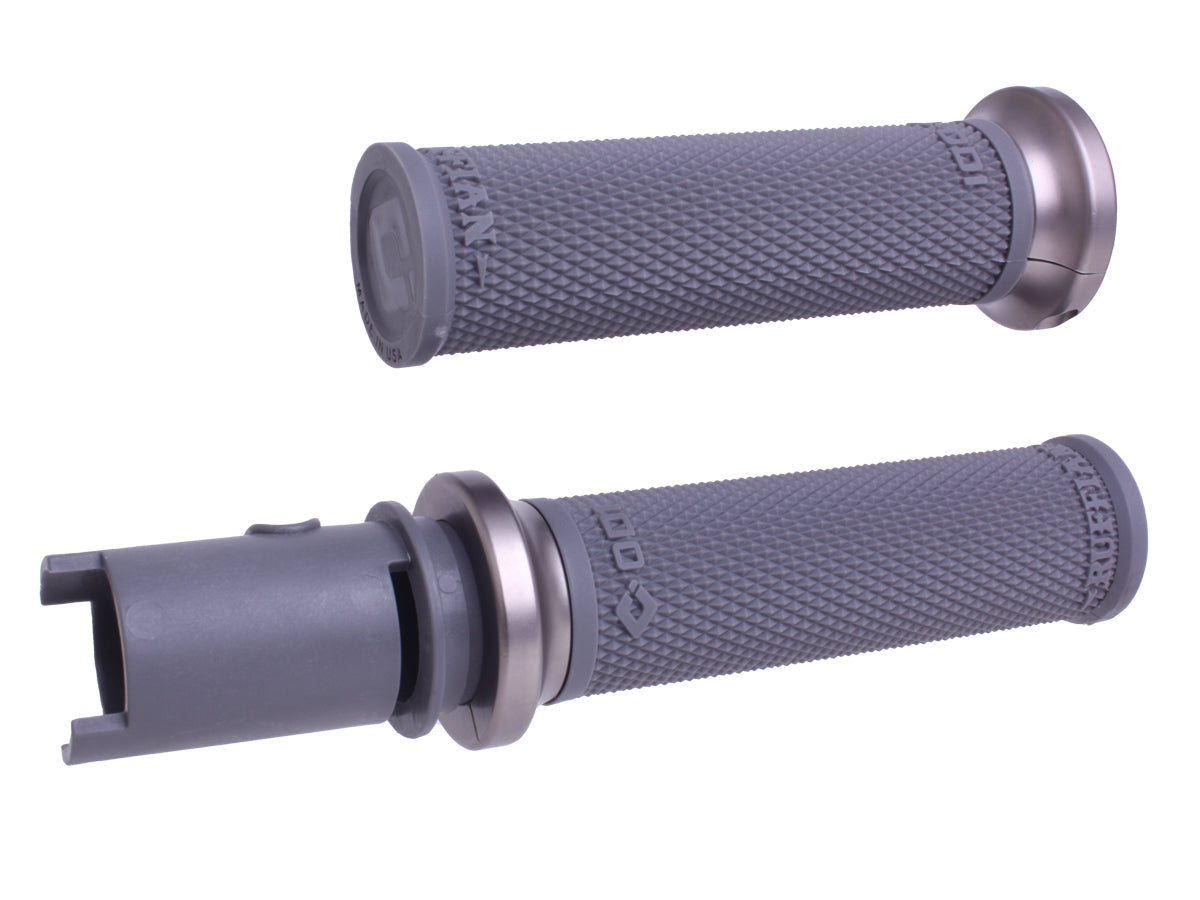 ODI Lock-On Ruffian Grips For 2024-Up-Touring & 2025-Up M8 Softails Graphite/Gun Metal
