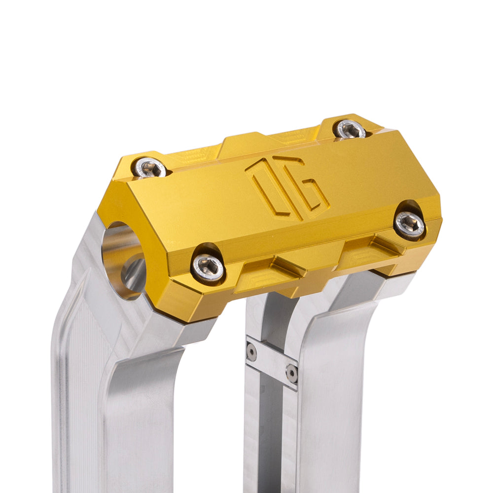 OG Aluminum 10.5 inch Pull Back Risers with Gold Standard Top Clamp