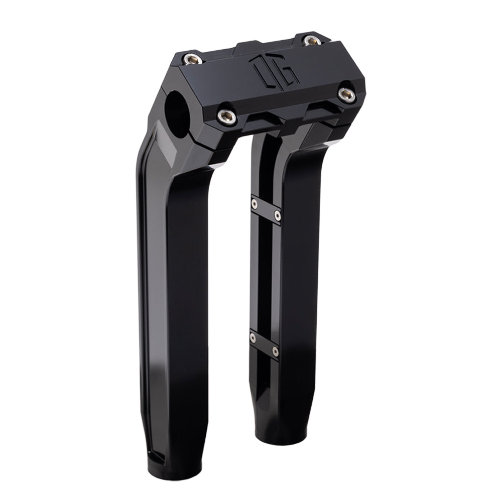 OG Black 10.5 inch Pull Back Risers with Black Standard Top Clamp