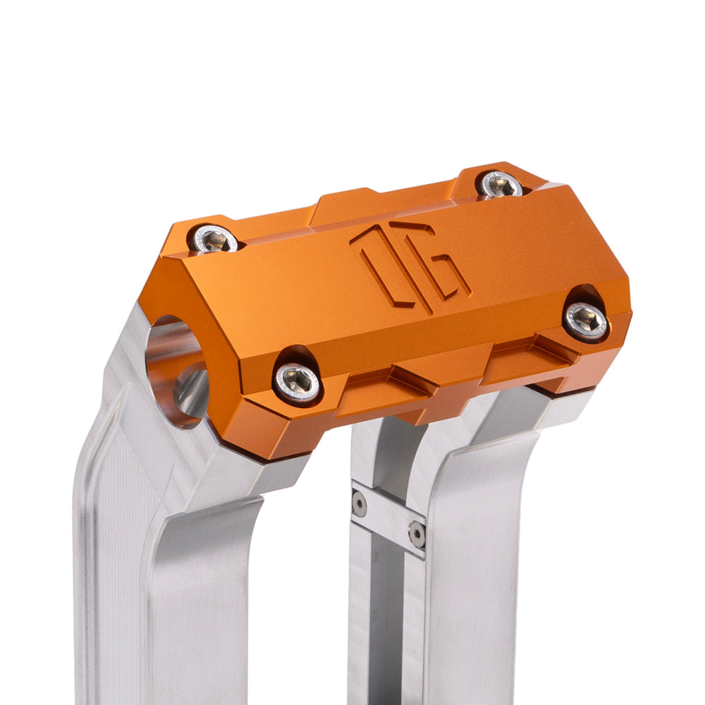 OG Aluminum 2 inch Pull Straight Risers with Orange Standard Top Clamp