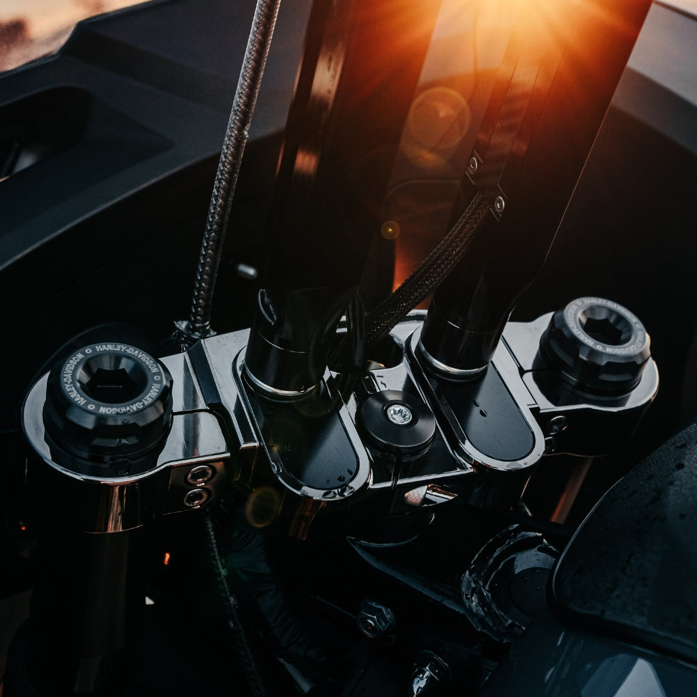 OG 2020-Up Softail Lowrider S & ST Top Triple Tree installed on a Softail Low Rider ST FXLRST