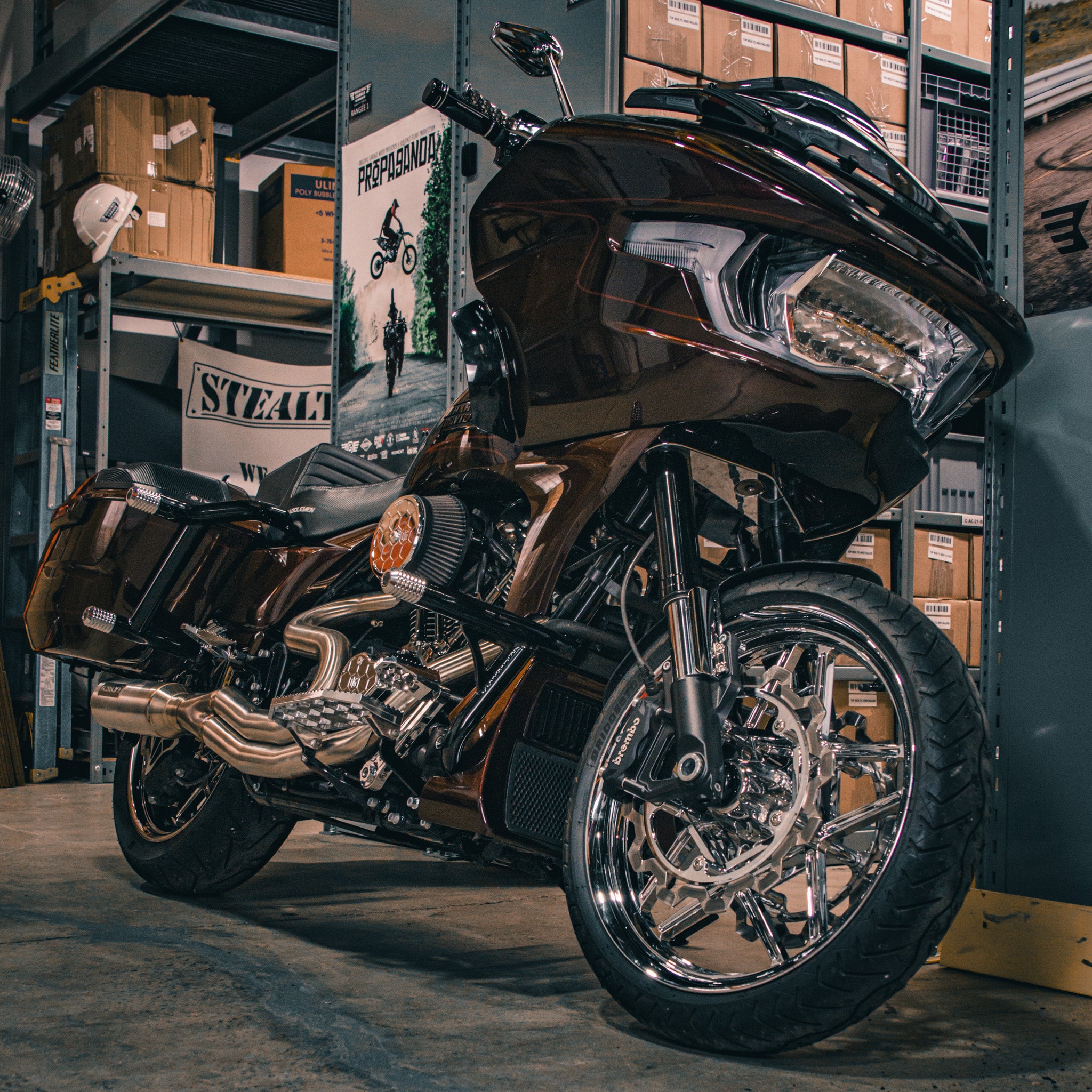 OG Chrome 2024-Up Touring Inverted Front-End Upgrade kit installed on a 2024 Road Glide