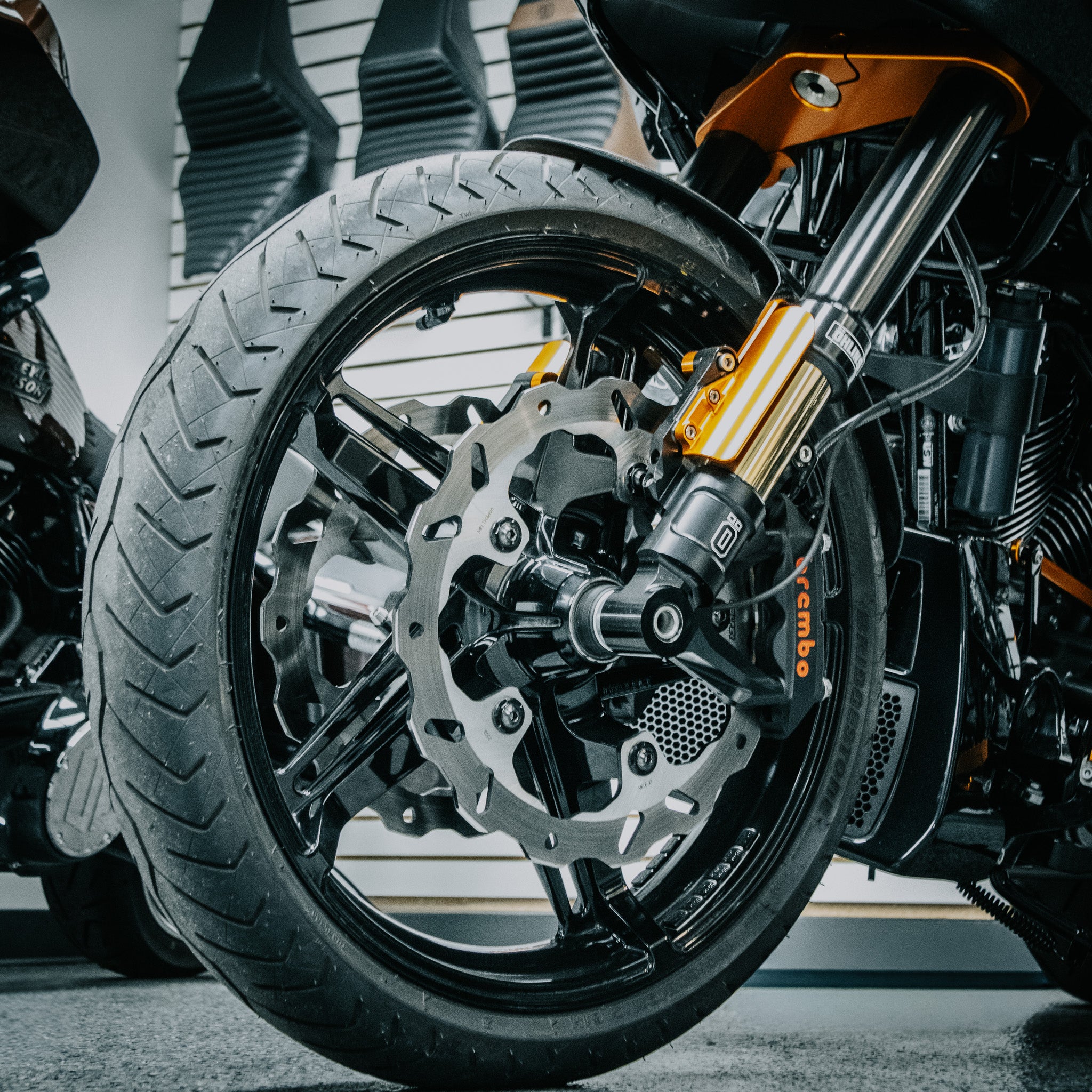 OG 320mm Complete Radial Brake Kit for 2024-Up installed  on a 2024 Harley Davidson Road Glide