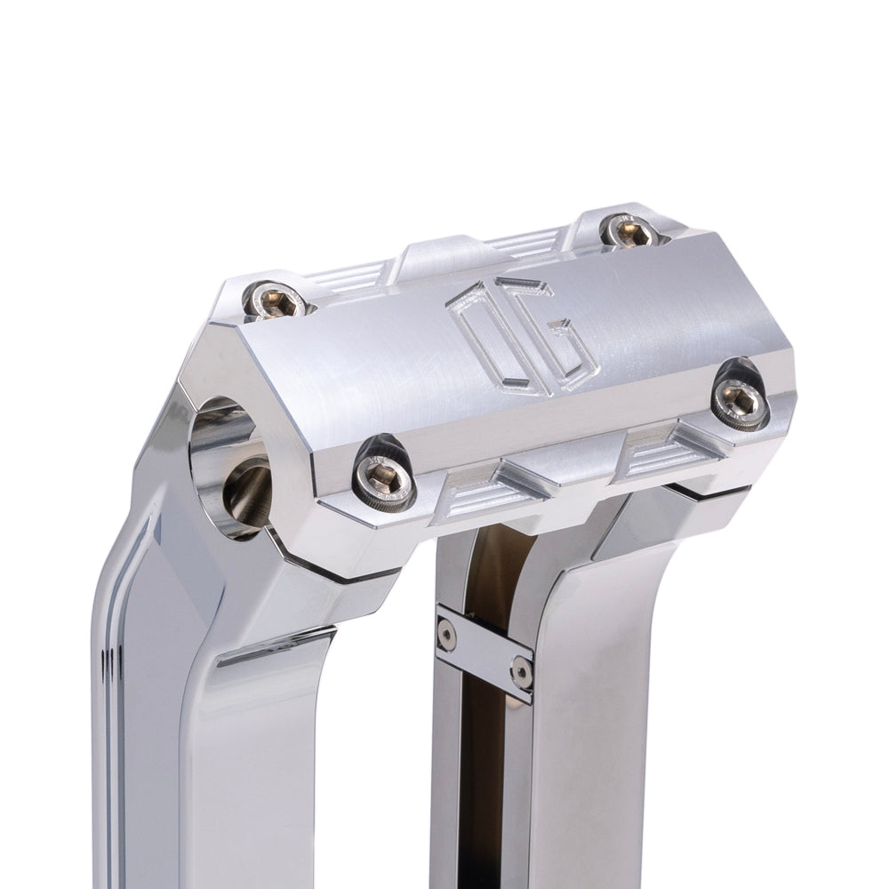 OG Chrome 6.5 inch Pull Back Risers with Aluminum Standard Top Clamp