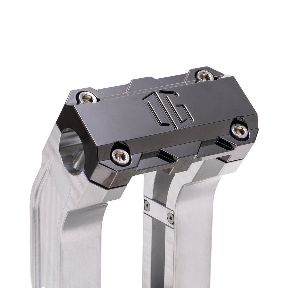 OG Aluminum 6.5 inch Straight Risers with Black Chrome Standard Top Clamp