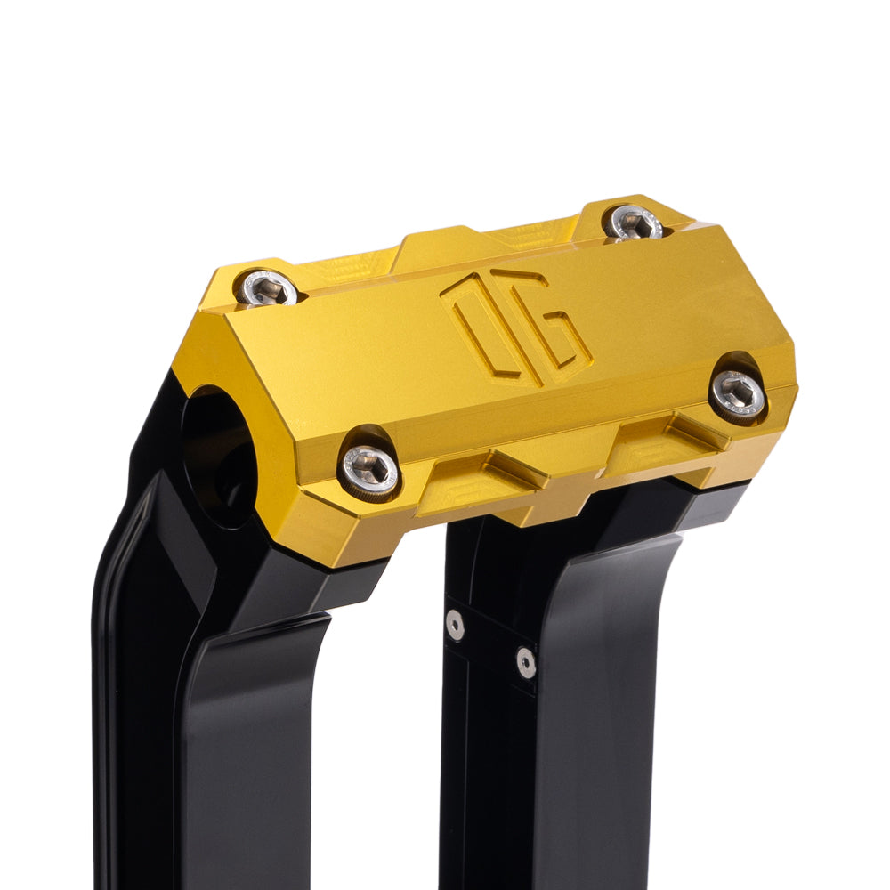 OG Black 6.5 inch Straight Risers with Gold Standard Top Clamp
