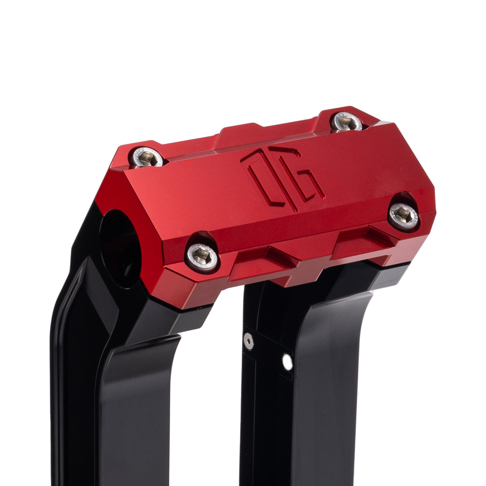 OG Black 6.5 inch Straight Risers with Red Standard Top Clamp