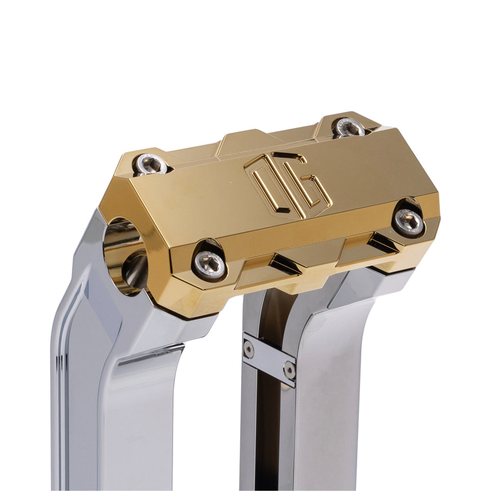 OG Chrome 6.5 inch Straight Risers with Gold Plating Standard Top Clamp