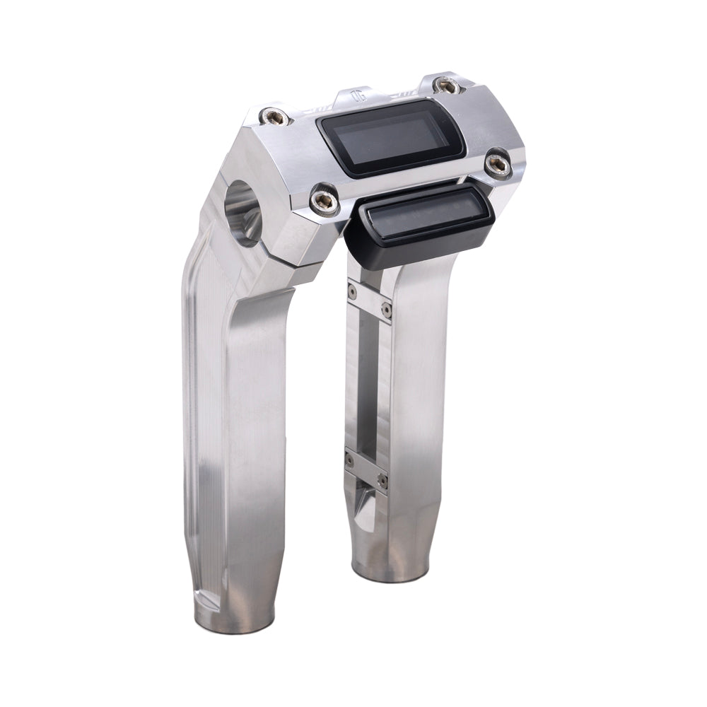 OG Aluminum 8.5 inch Pull Back Risers with Aluminum Digital Gauge Cut Out Top Clamp