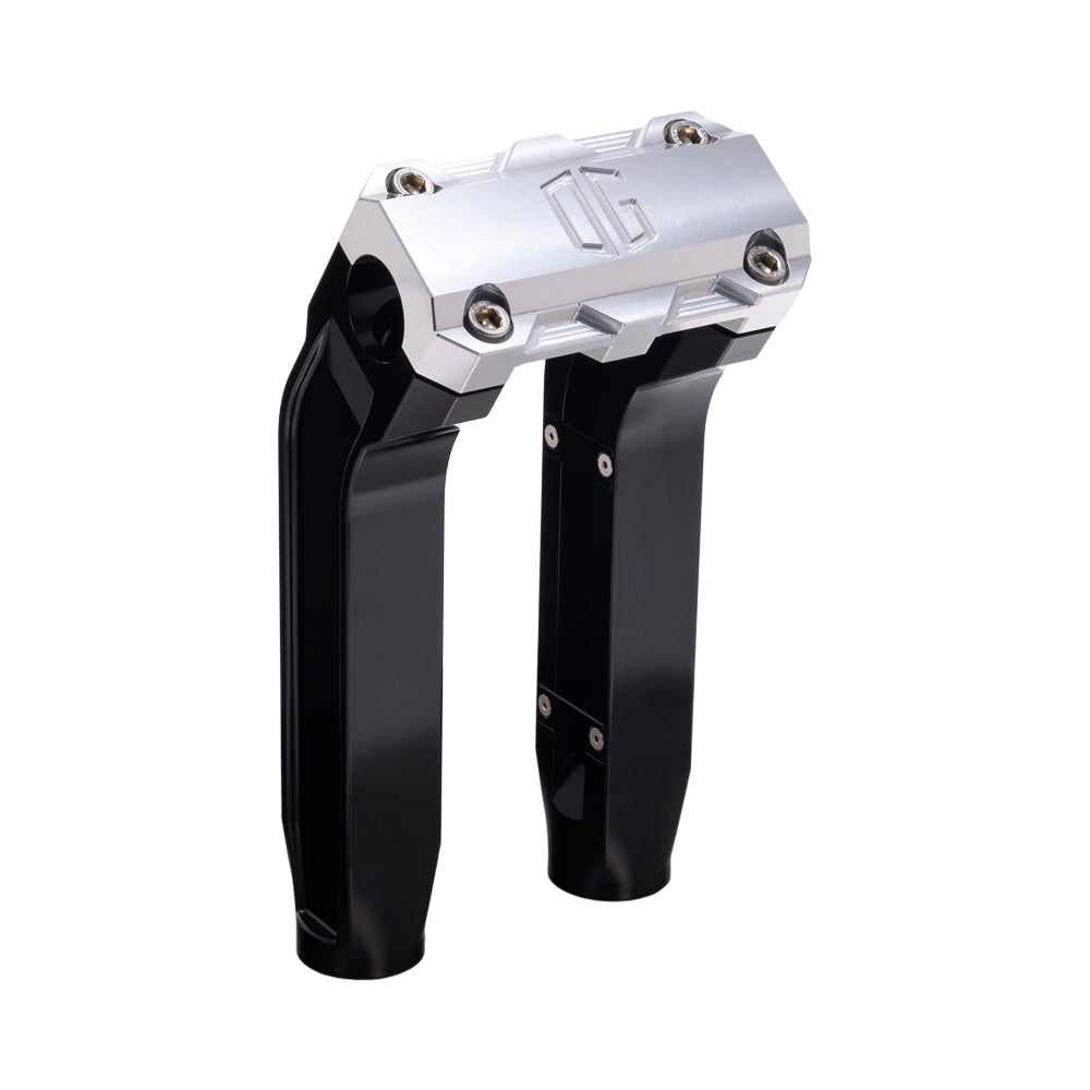 OG Black 8.5 inch Pull Back Risers with Aluminum Standard Top Clamp