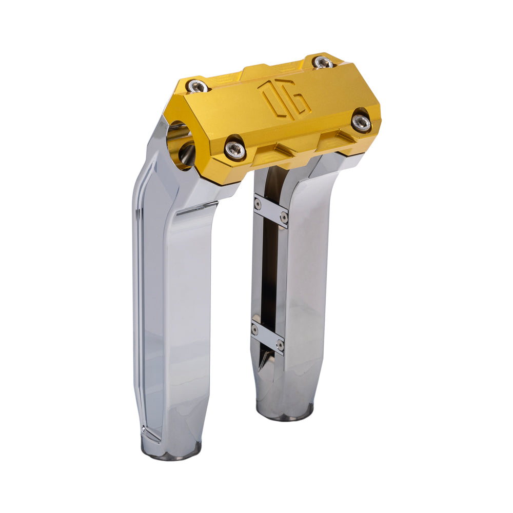 OG Chrome 8.5 inch Pull Back Risers with Gold Standard Top Clamp