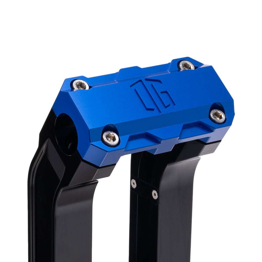 OG Black 8.5 inch Straight Risers with Blue Standard Top Clamp