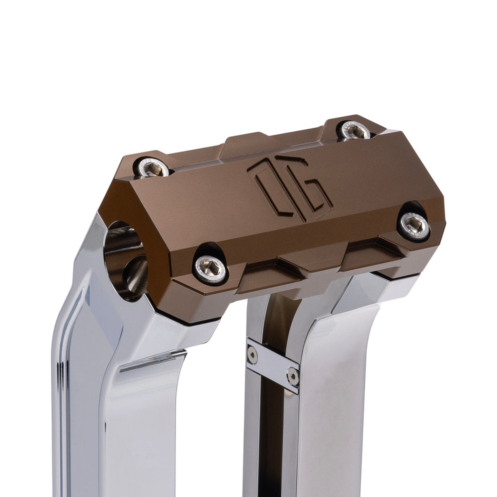 OG Chrome 8.5 inch Straight Risers with Bronze Standard Top Clamp