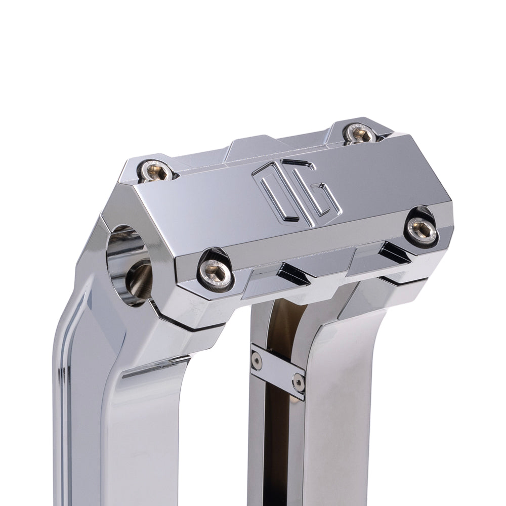 OG Chrome 8.5 inch Straight Risers with Chrome Standard Top Clamp