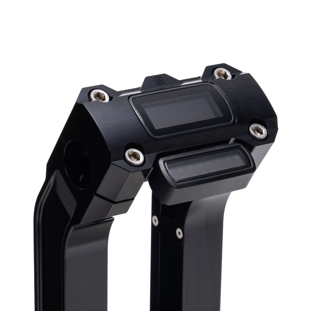 OG Black Digital Gauge Top Clamp on Black Risers