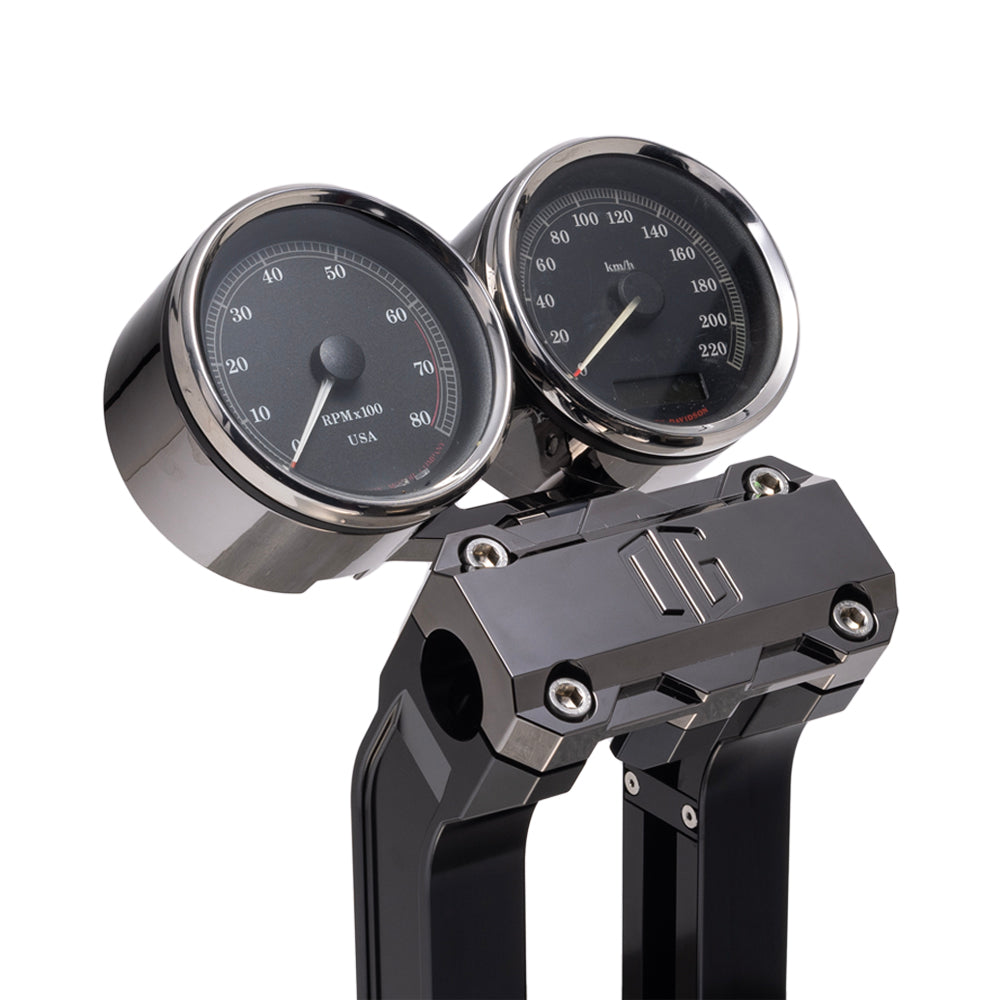 OG Black Chrome Dual Billet Gauge Pods Rear Mount