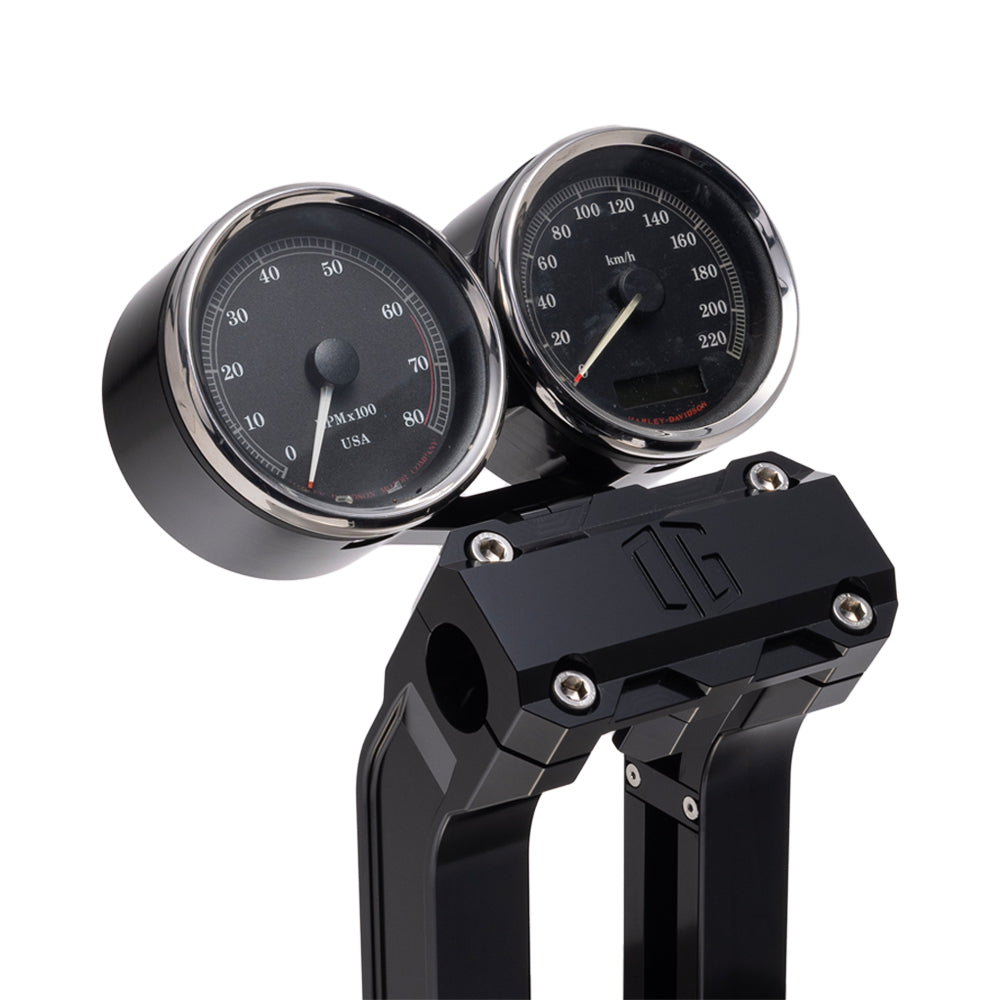 OG Black Dual Billet Gauge Pods Rear Mount