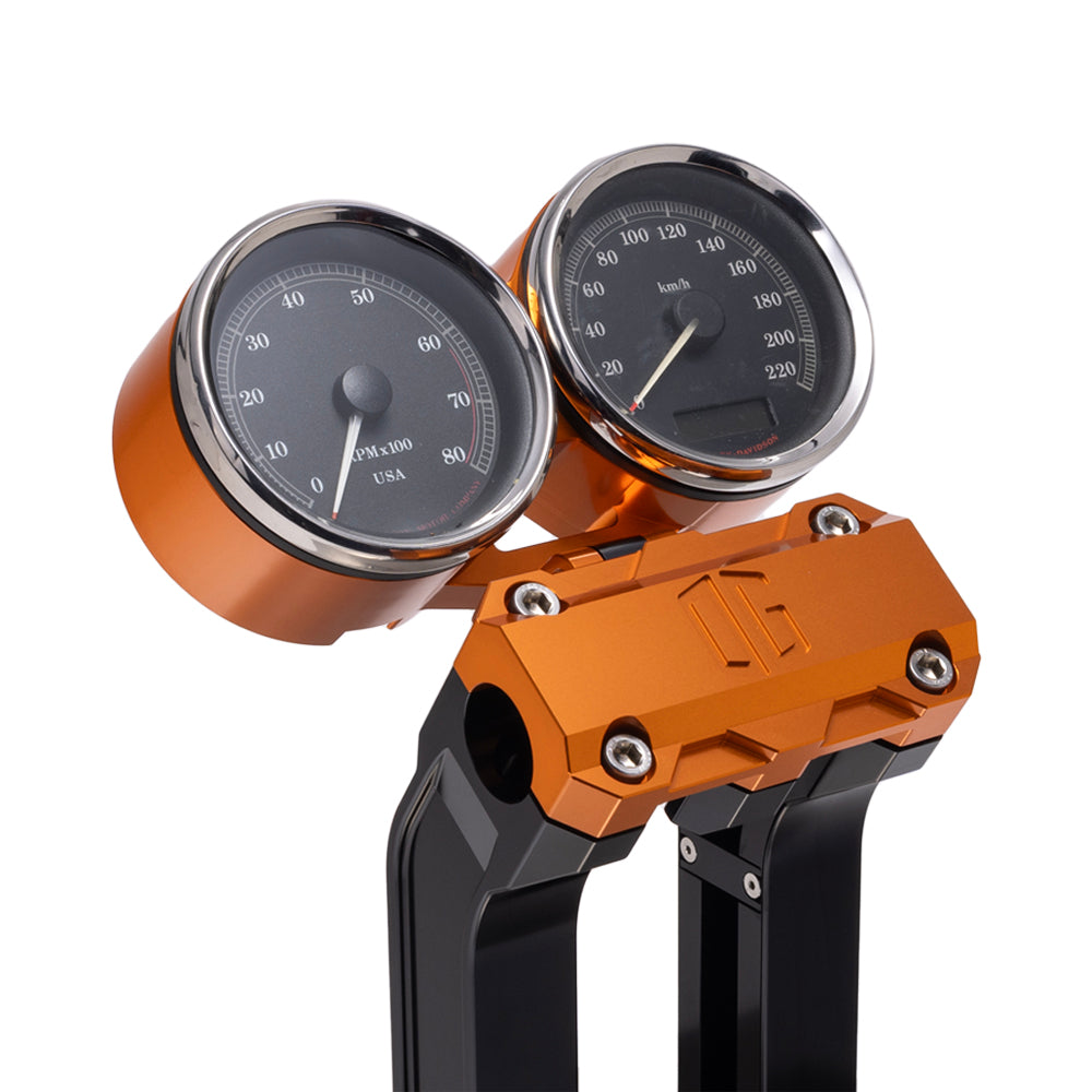 OG Orange Dual Billet Gauge Pods Rear Mount