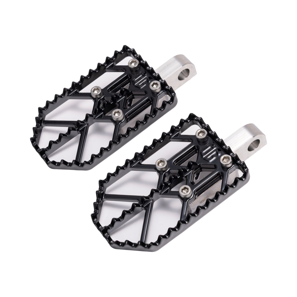 Black on Black Chrome Motocross Style Harley Davidson Foot Peg OG Moto X Foot Pegs