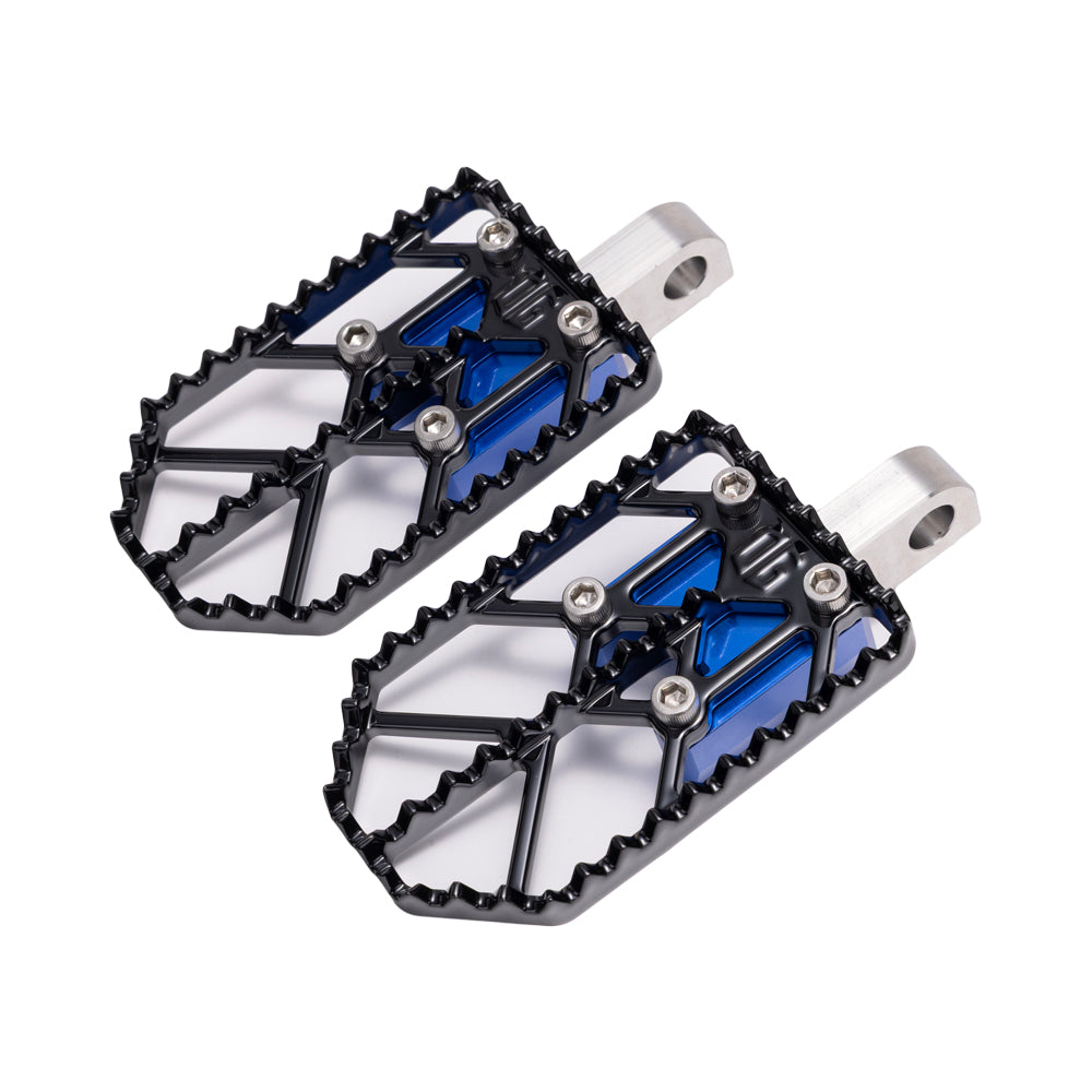 Black on Blue Motocross Style Harley Davidson Foot Peg OG Moto X Foot Pegs