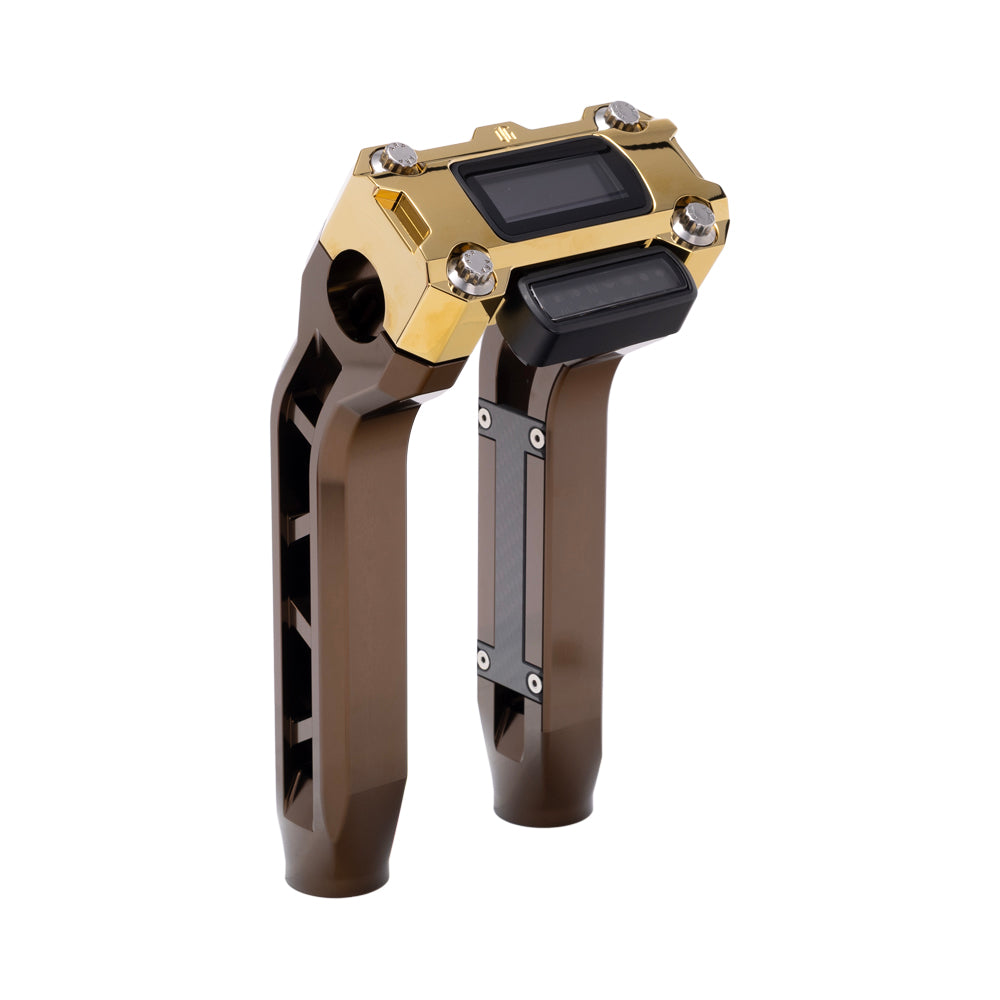 OG Bronze Performance 8.5 inch Pull Back Riser Legs with Gold Plating Performance Digital Gauge Top Clamp