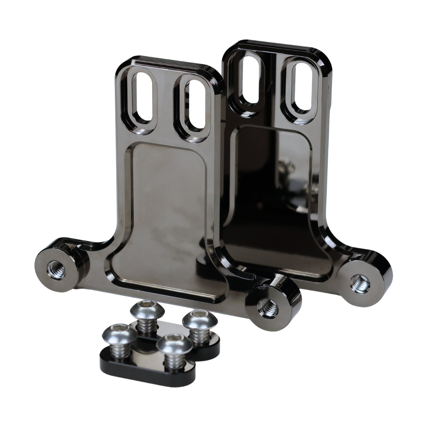 Original Garage Moto Replacement Bagger Fender Billet Black Chrome Bracket Kit