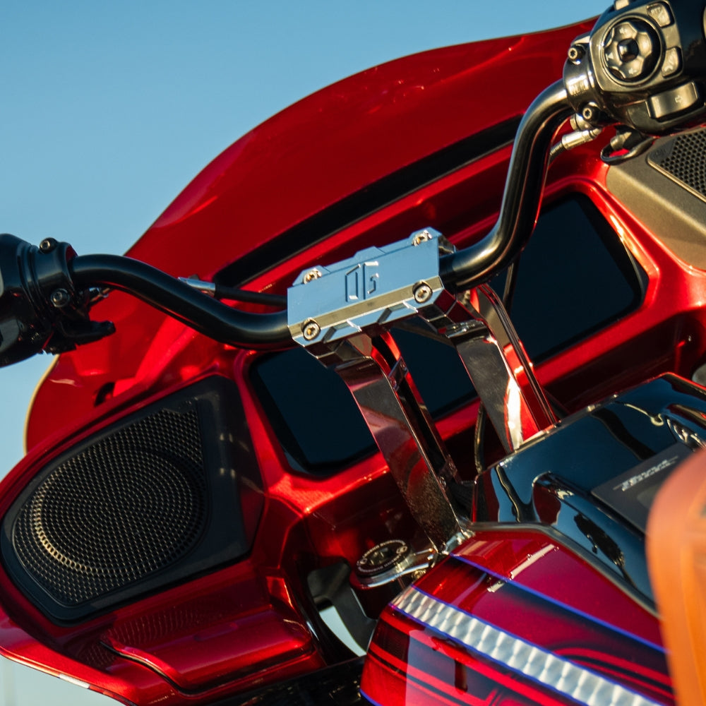 OG Risers Top Clamps installed on a 2024 Road Glide FLTR