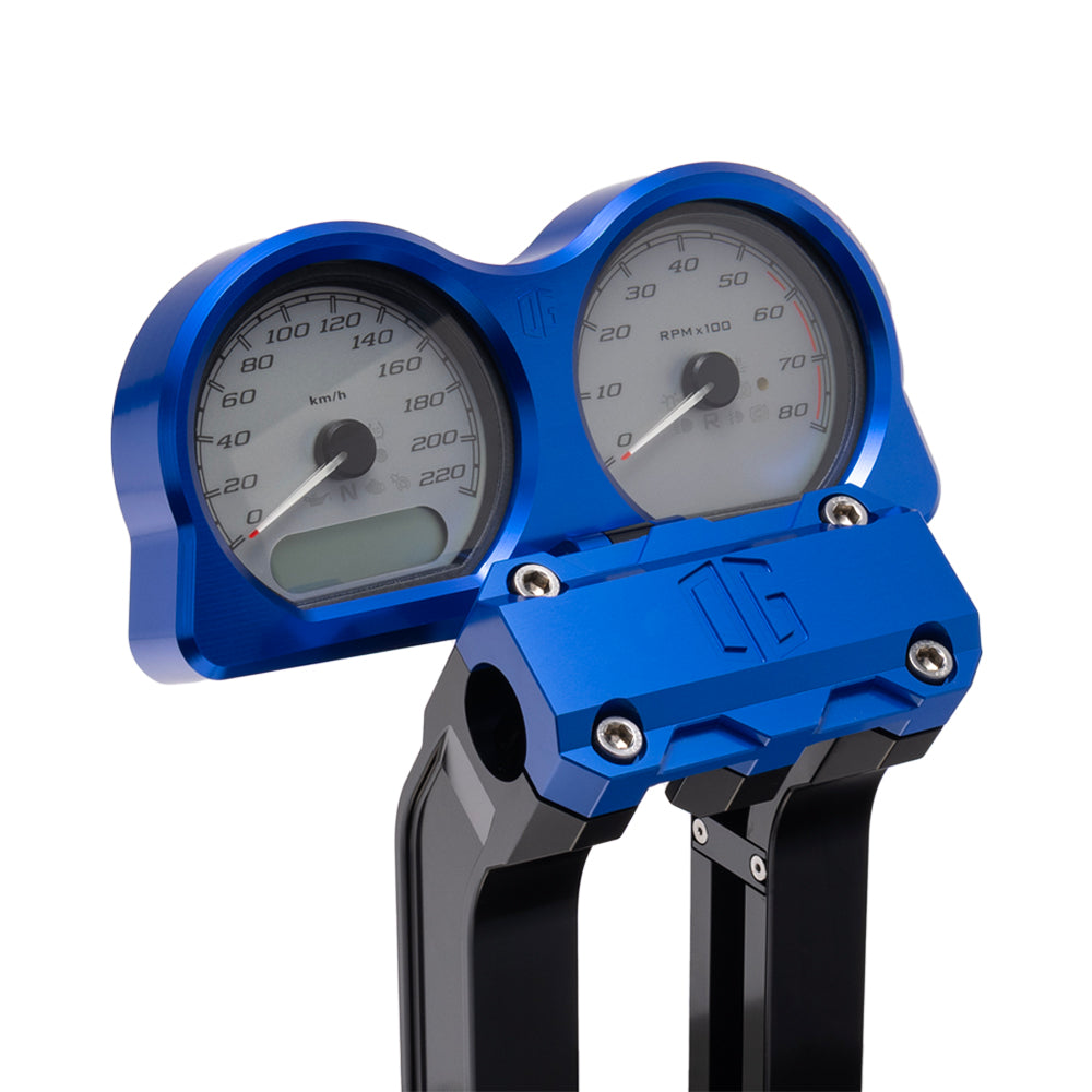 OG Blue Road Glide Billet Gauges Bezel Rear Mount