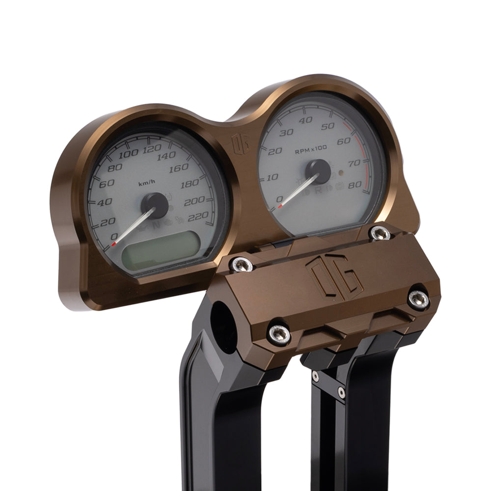 OG Bronze Road Glide Billet Gauges Bezel Rear Mount