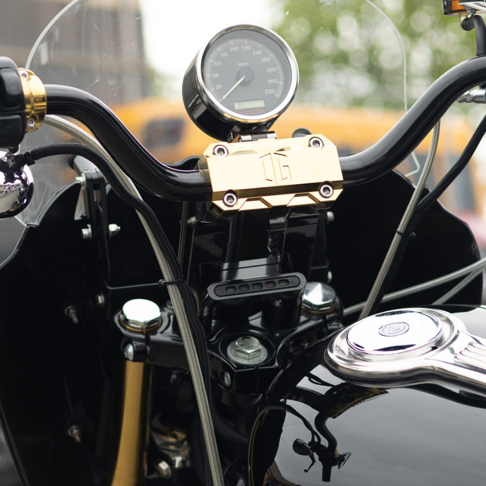 OG Single Billet Gauge Pod installed on a Harley-Davidson