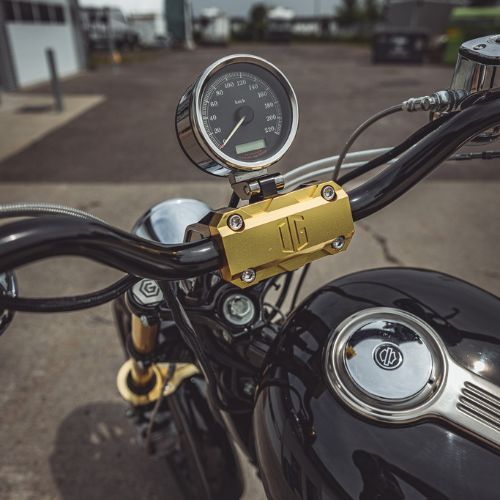 OG Single Billet Gauge Pod installed on a Sportster