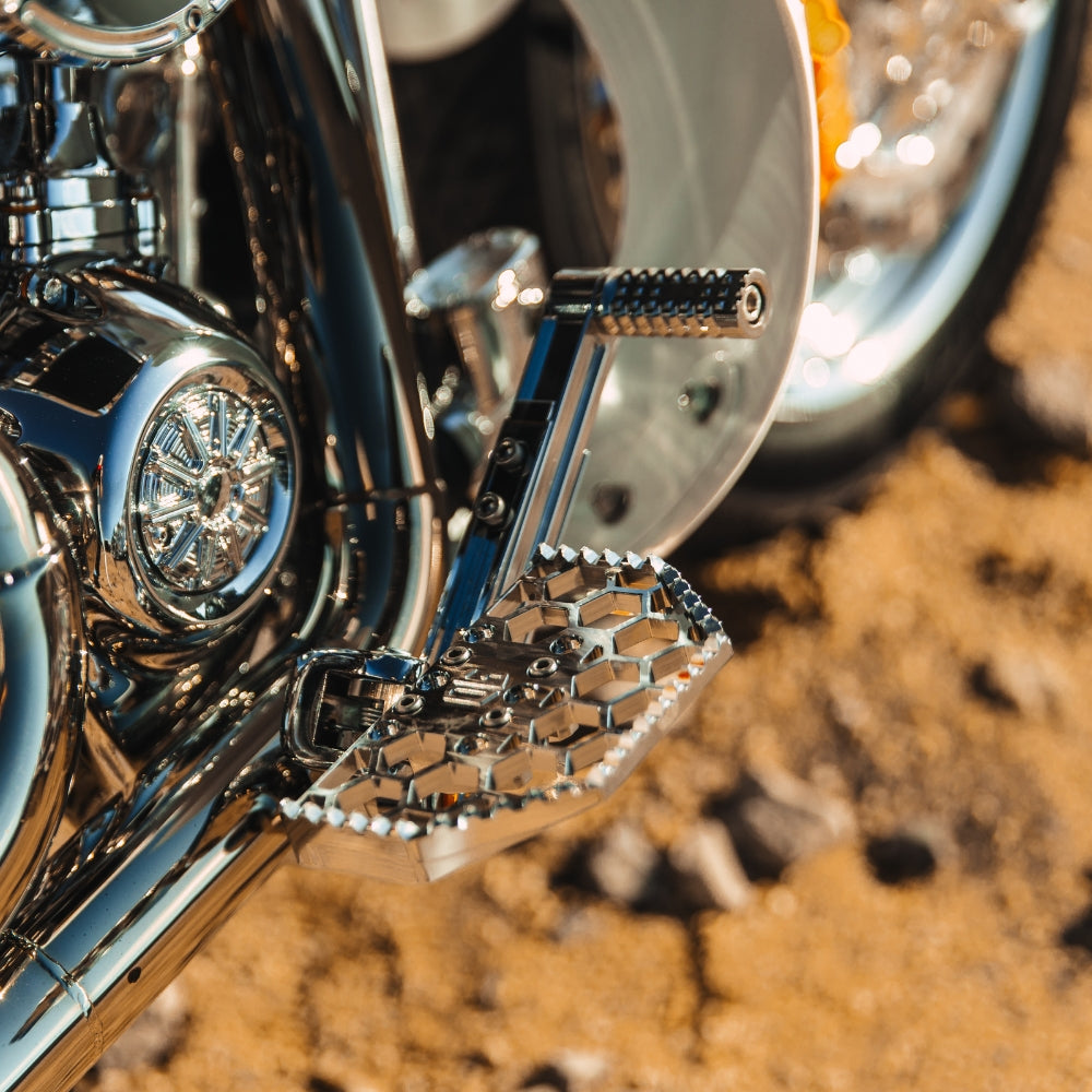 OG V3 Mini Floorboards replacement Gripper installed on a 2024 Softail Low Rider ST FXLRST