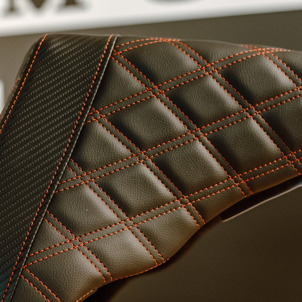 OG X Saddlemen Custom Step Up Seat for HDs Touring models Black with red stiches