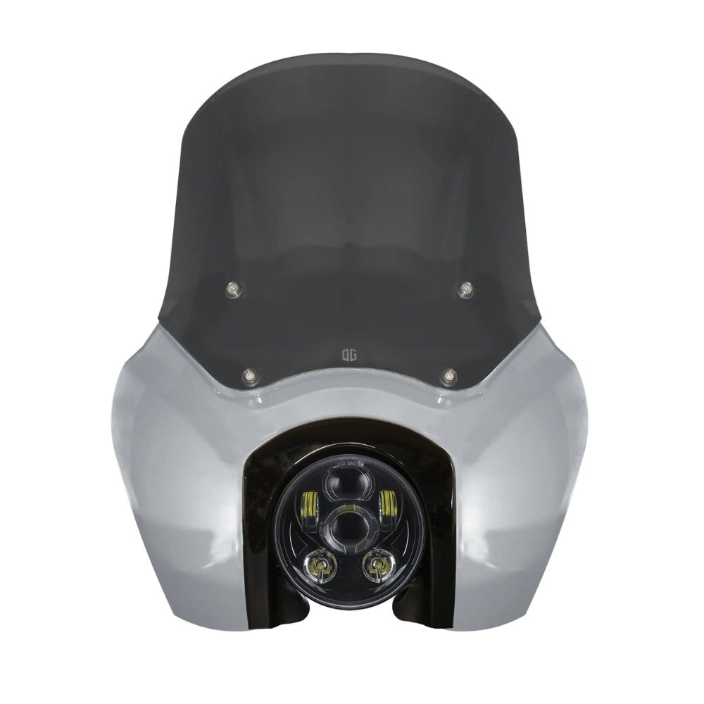 OG Softail Low Rider S Complete T-Sport Fairing Kit - Barracuda Silver 5.75 LED Black