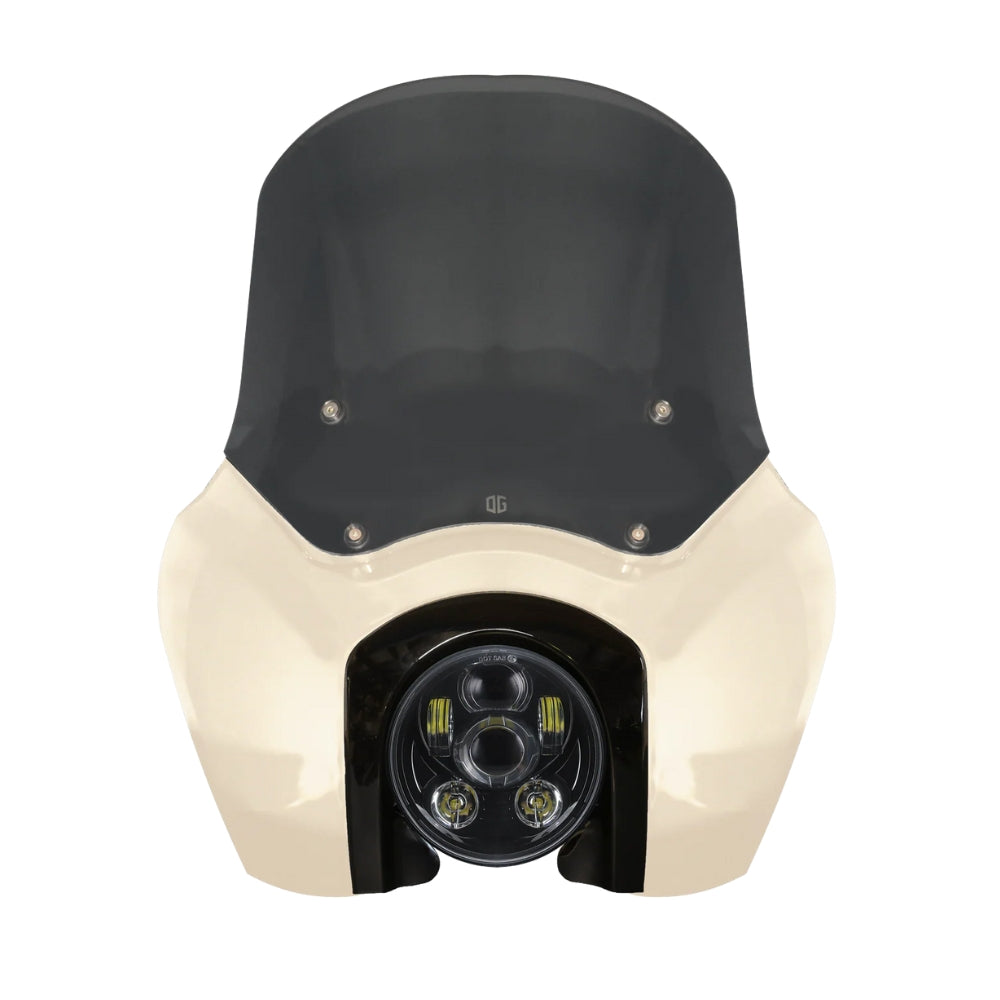 Original Garage Moto Softail Low Rider S Complete T-Sport Fairing Kit - White Sand Pearl Color Match -OG 5.75 LED Black