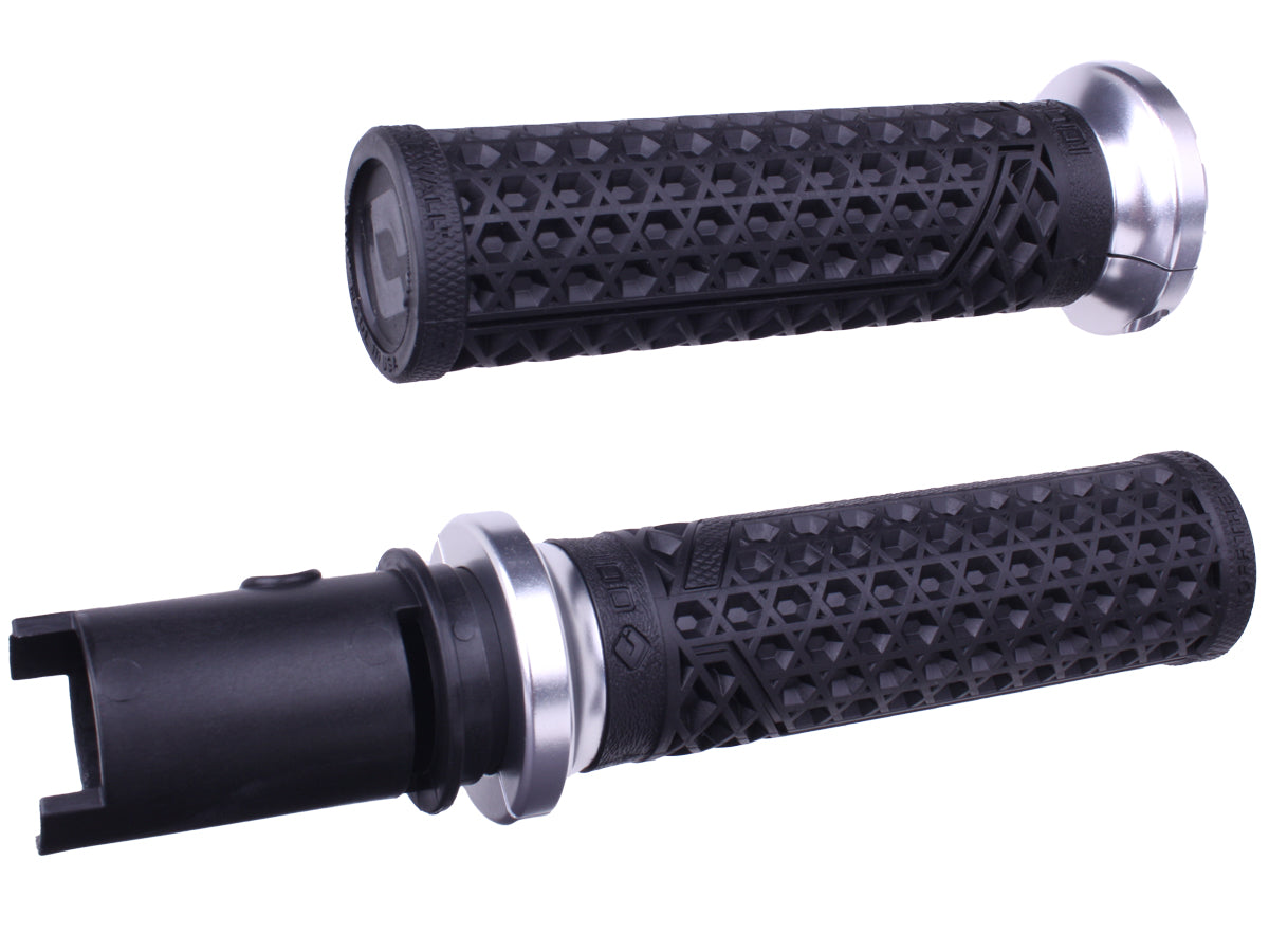 Vans V-Twin Lock-On Grips For 2024-Up-Touring & 2025-Up M8 Softails Black/Silver