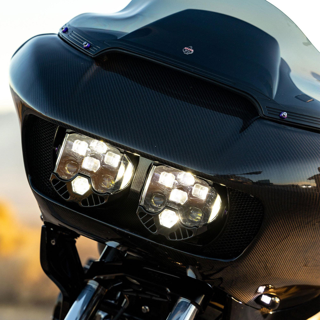 DOT LP6 LED Headlight Kit for 2015-2023 Harley-Davidson Road Glide installed on a 2019 FLTRX