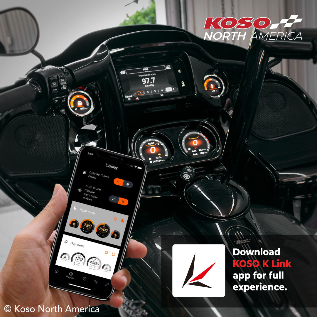 Koso HD-03X TFT Gauge Set for Harley-Davidson 2014-2023 models on 2022 Road Glide