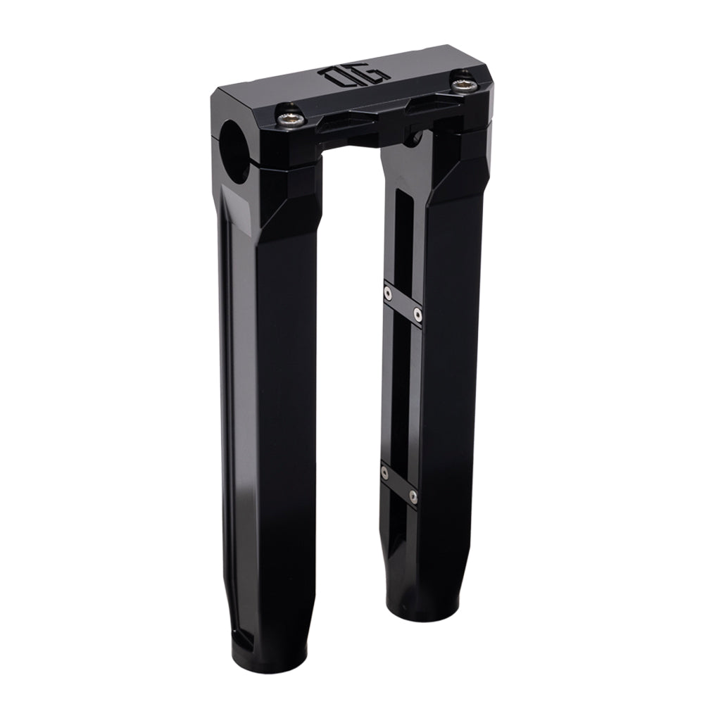 OG Black 10.5 inch Straight Risers with Black Standard Top Clamp