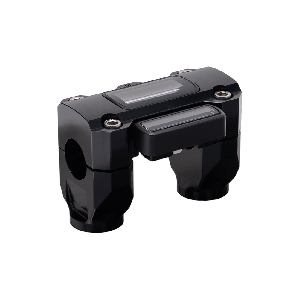 OG Black 2 inch Straight Risers with Black Digital Gauge Cut Out Top Clamp