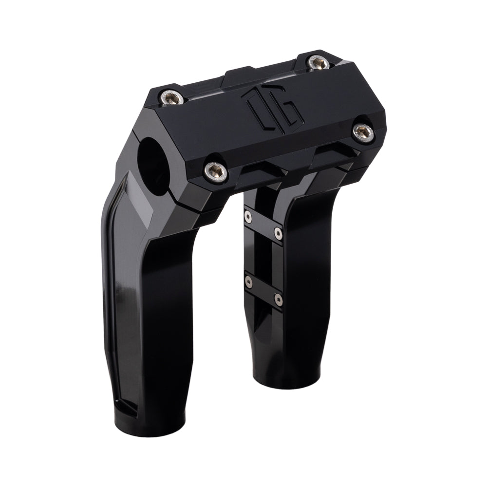 OG Black 6.5 inch Pull Back Risers with Black Standard Top Clamp