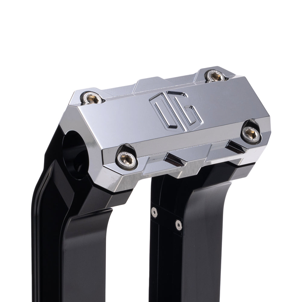 OG Black 6.5 inch Pull Back Risers with Chrome Standard Top Clamp