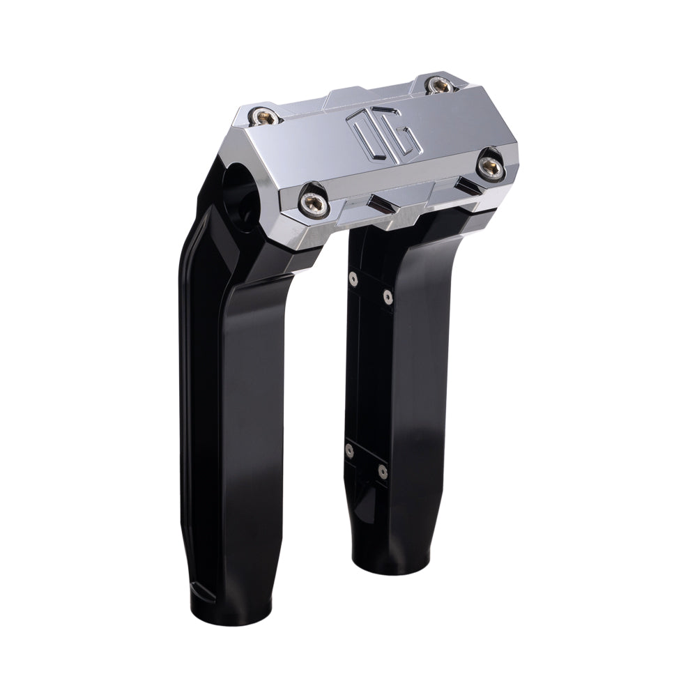OG Black 8.5 inch Pull Back Risers with Chrome Standard Top Clamp