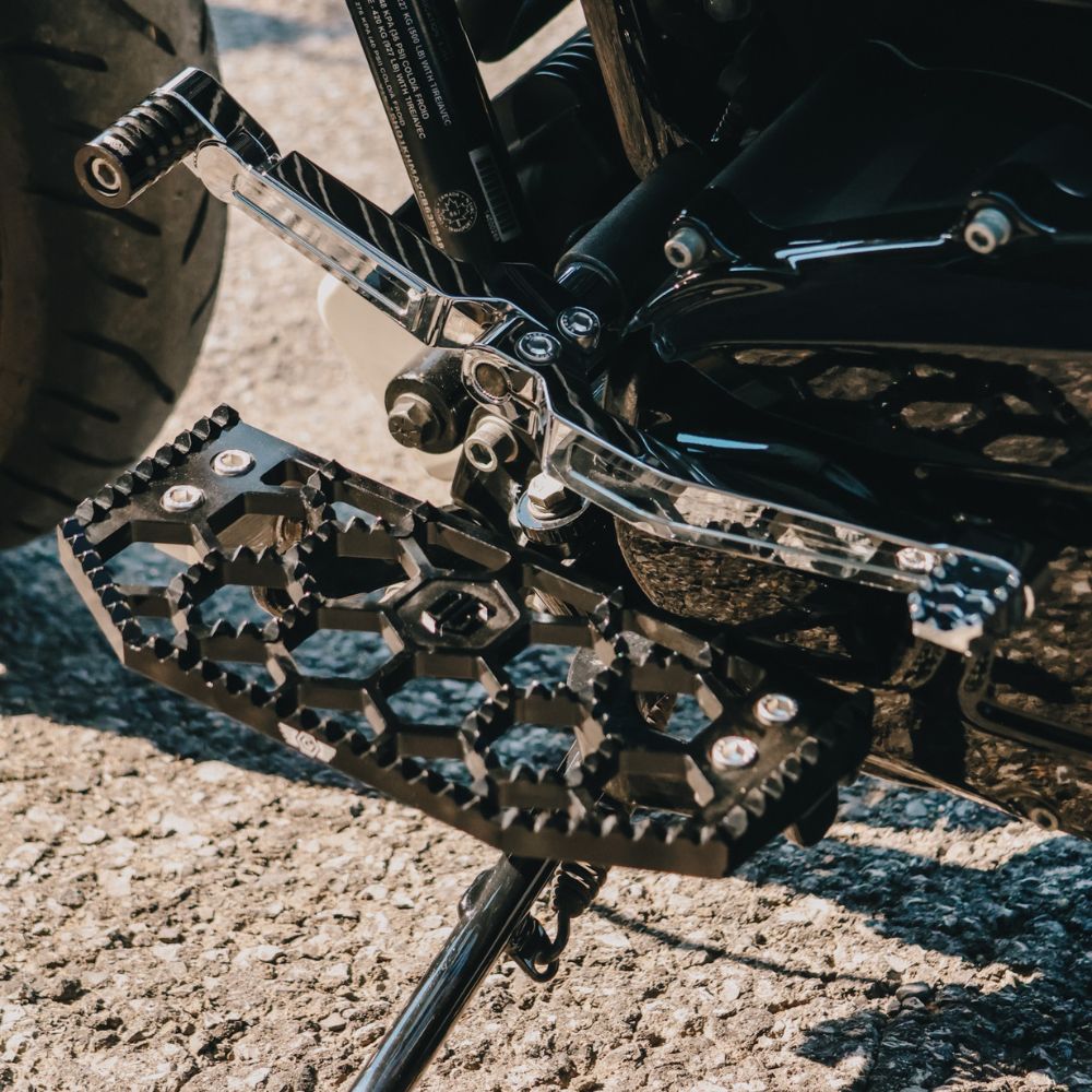 Chrome OG Adjustable Shift Levers Complete kit for Harley-Davidson Touring Models installed 2012 Road Glide Custom Turbo