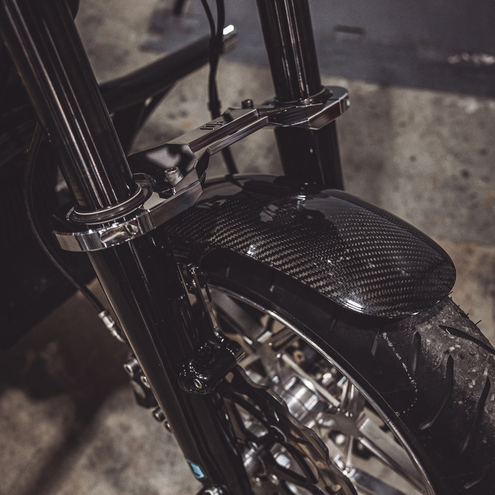 OG Bagger Shorty Carbon Fiber Fender Kit - 2023 and earlier models installed on a 2018 Street Glide FLH