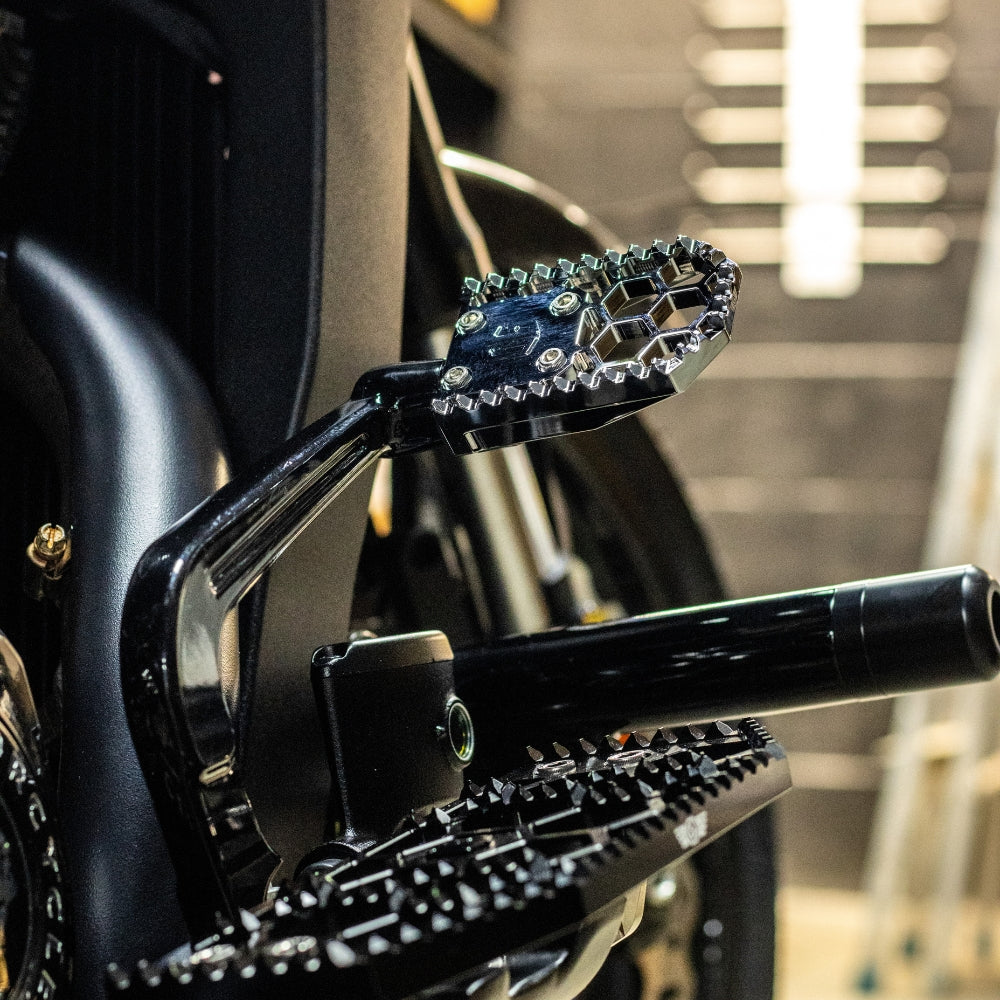 OG Indian Bagger HoneyComp V3 Brake Pedal Kit installed on a Indian Challenger