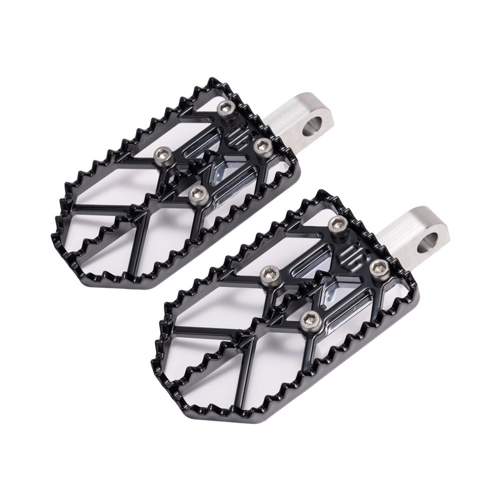 Black on Aluminum Finish Motocross Style Harley Davidson Foot Peg OG Moto X Foot Pegs